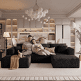 thumbnail image 2 of Pionex 108" Sectional Couch with Ottoman, Cloud Modular Boneless Couch, Deep Seat U-Shaped Sofa, Upholstered 3-Seater Sofas for Living Room, No Assembly Required, 2 of 11