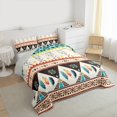 thumbnail image 3 of jejeloiu Retro Aztec Geometric Full Size Comforter Sets,Vintage Boho Tribal Bedding Comforter Set,Ancient Dreamcatcher Rustic Farmhouse Bedding Sets For Men Women,Home Decor Reversible,3-Piece, 3 of 8