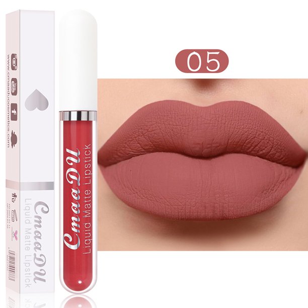 Lápiz Labial Líquido De Larga Duración Mate Brillo De Labios Para Mujeres Taza Antiadherente Roja Impermeable