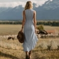 thumbnail image 7 of Sentmoon Beach Dresses for Women 2026 Vacation Women Maxi Dress Summer Sleeveless V Neck Regular Fit Womens Vacation Dresses for Spring Break S-3XL, 7 of 7