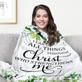 thumbnail image 4 of Christian Gifts for Women Blanket Religious Inspirational Gifts for Women Bible Verse Scripture Prayer Soft Flannel Throw Blanket 50"X40", 4 of 6