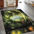 thumbnail image 2 of Rectangle Area Rugs 2.7 x 5 Ft, Forest Non-Slip Residential Carpet, Nature Woodland Spring Scenic Green Trees Flower Indoor Crawling Mats Runner Rugs for Living Room/Dining Room/Bedroom, 2 of 8