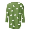 thumbnail image 4 of Women's Tops, Tees & Blouses Petite,Saint Patricks Day for Women Shamrock 3/4 Sleeve Shirt Funny Irish Graphic Tee Spring Party Tops, 4 of 5
