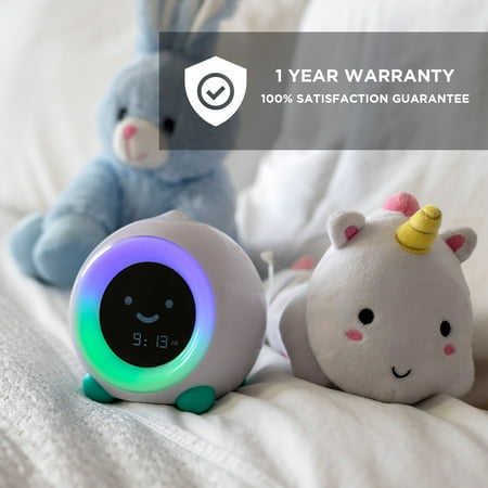 LittleHippo - MELLA All-in-One Alarm Clock with Sleep Trainer for Kids - BRIGHT PURPLE