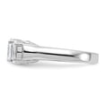 thumbnail image 4 of Sterling Silver Rhodium-plated 3 Stone CZ Ring, 4 of 6