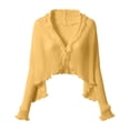 thumbnail image 5 of COMVALUE Women's Long Sleeve Cardigan Sweaters Open Front Cropped Bolero Shrugs for Dresses (Gold, One Size), 5 of 5