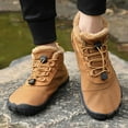 thumbnail image 2 of Ketyyh-chn99 Winter Barefoot Shoes Women Men Golf Shoes Men Footwear Winter Barefoot Boots Slip Resistant Water Resistant Barefoot Shoes Wide Toe Box Hiking Running Boots Unisex Brown,7.5, 2 of 4