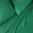 thumbnail image 5 of BNM 300 Thread Count Egyptian Cotton Stripe Sheet Set, Queen, Hunter Green, 5 of 9