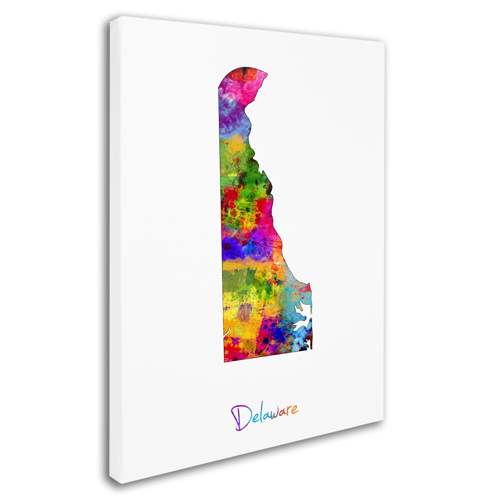 Trademark Fine Art "Delaware Map" Canvas Art by Michael Tompsett