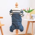 thumbnail image 6 of LANFENG Dog Denim Overalls Puppy Cute Striped Four Legs Shirt Clothes Small Dogs Girl Boy Jean Jumpsuit Coats Dog Cat Classic Denim Costume Chihuahua Yorkie Clothes Christmas Holiday Birthday Outfits, 6 of 7
