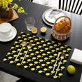 thumbnail image 3 of Lemon Citrus Floral Placemats, Flax Linen Table Mats Set of 6, Heat Resistant Wrinkle Free Machine Washable for Summer Fruit Kitchen Themes, 3 of 5