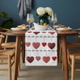 thumbnail image 2 of Red Love Table Runner - 70 Inch Long, Kitchen Dining Table Runner Dresser Scarves, Valentine's Day Heart Red Plaid Minimalist Farmhouse Decor for Coffee Tables Wedding Party Banquet, 2 of 8