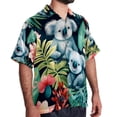 thumbnail image 2 of Koala Men's Short Sleeve Hawaiian Shirt, Casual Printed Button Down Beach Tops for Summer, Spread Collar Mens Shirts Unisex, 2 of 6