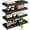 Black, variant on 15.8‑inch wall‑mounted floating shelves, vintage wood finish, 4‑piece set with concealed brackets. Ideal for bathroom, living room, bedroom, kitchen, and decorative wall display.
