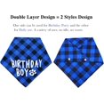 thumbnail image 3 of Birthday Plaid Dog Bandana with Button, Fall Dual Layer Soft Cotton Triangle Dog Scarf Kerchief Washable Girl Boy Dog Bandanas Adjustable Accessories for Medium Large Extra Large Dog Puppy Pet, 3 of 5