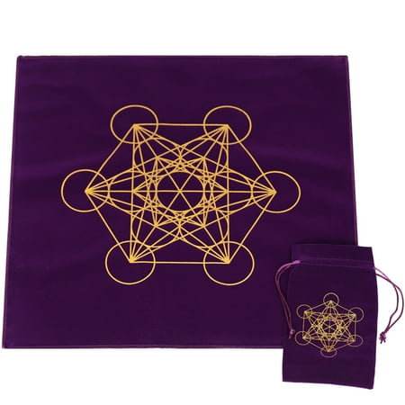 

Metatron Tarot Card Tablecloth Flower of Life Divination Altar Cloth with Bag