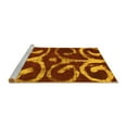 thumbnail image 2 of Ahgly Company Machine Washable Indoor Round Abstract Yellow Modern Area Rugs, 6' Round, 2 of 4