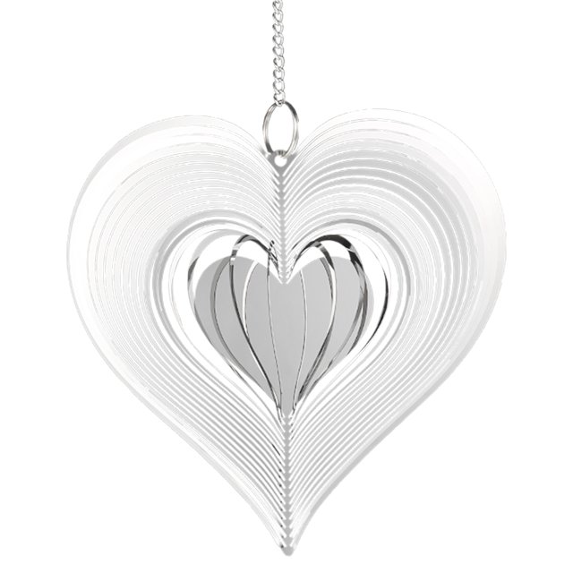 Muyoka Heart Wind Spinner Acero inoxidable Love Wind Spinner Giratorio de 360 grados Wind Catcher Outdoor 3D Heart Shape Wind Chime Metal Art Craft Adorno colgante para jard铆n Patio Decoraci贸n