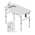 thumbnail image 1 of Fish Cleaning Table with Foldable Sink, Portable Camping Table with Faucet Drainage Hose & Sprayer, Outdoor Fish Fillet Cleaning Station for Camping, Patio, Kitchen, RV & Beach, 1 of 7