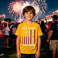 thumbnail image 2 of Toddler Boy Shirts Kids Independence Day Patriotic Casual Tee Shirt Stars and Stripes Usa 250Th Anniversary Crew Neck Short Sleeve for Boys Girls Yellow 12 Years-13 Years, 2 of 4