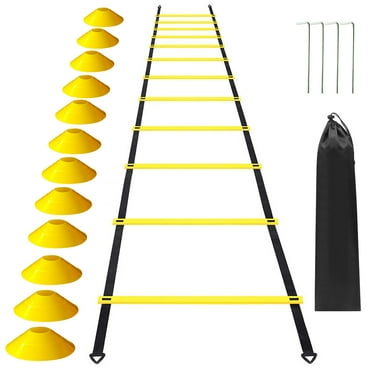 Eccomum 12 Rung Speed Ladder Set 19.7ft for for Soccer Football Fitness Training