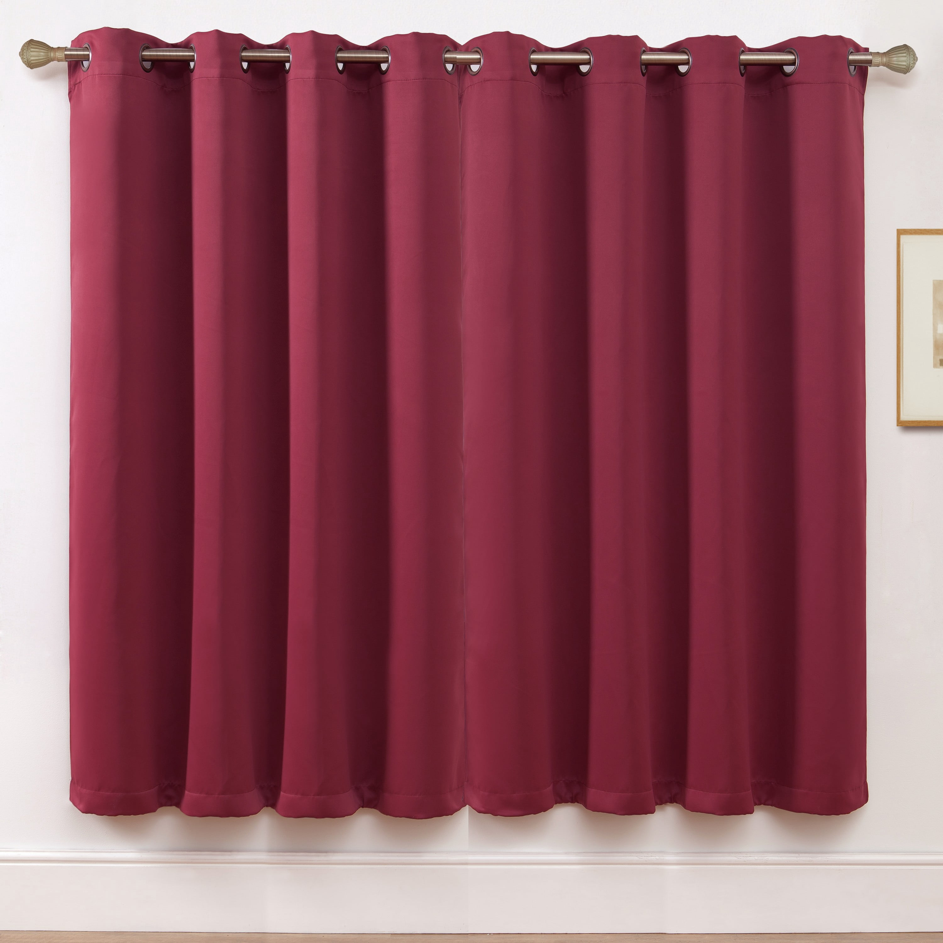 VCNY Home Neil Burgundy Solid Grommet Blackout Curtain Panel, 52" x 63"
