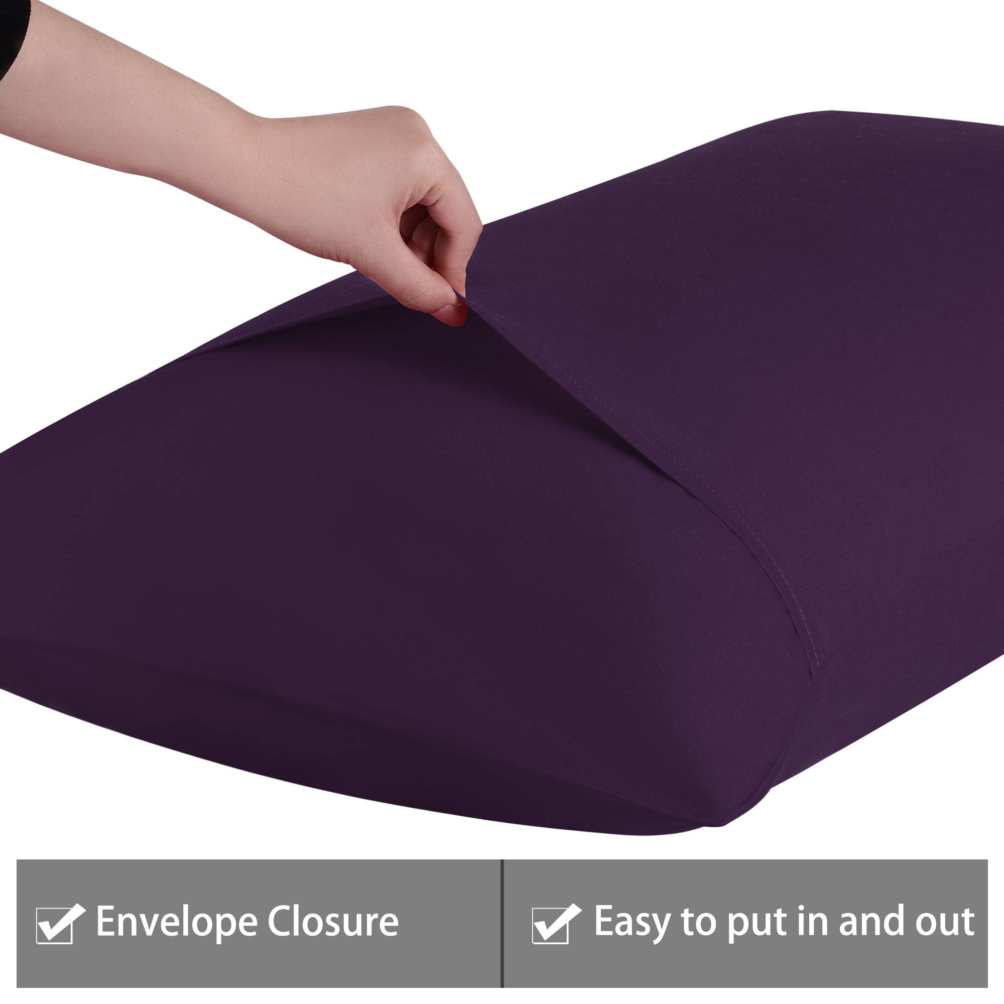 Unique Bargains 6 Piece Breathable Egyptian Cotton Pillow Case Cover Deep Purple King