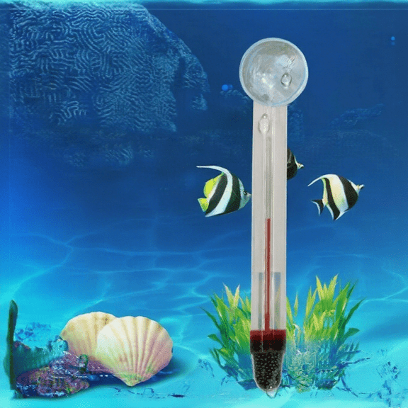 Jpxdew Aquarium Thermometer Submersible - Glass Fish Tank Water Temperature Monitor with Suction Cup, 0-40°C Range for Tropical Freshwater Saltwater Tanks (4.3in)