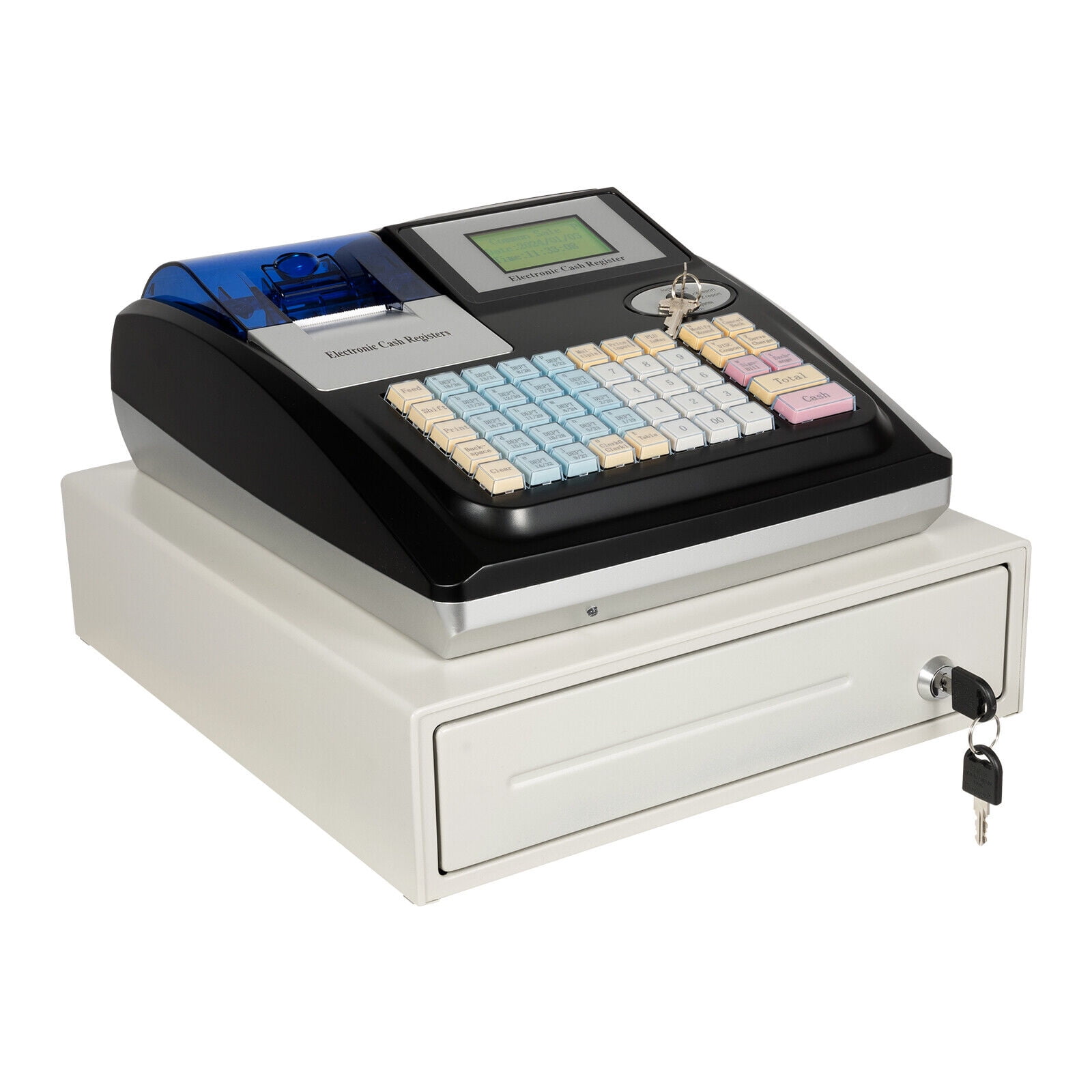 Cash Register 48 Keys Electronic POS System Cash Register with 8