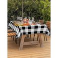 thumbnail image 2 of Outdoor Tablecloth with Umbrella Hole and Zipper, Thanksgiving Rectangle Table Cloth 52x70 Inch Waterproof Tablecloth, Fall Orange Pumpkin Flower Leaf Buffalo Plaid Picnic Table Cover for Patio, 2 of 7