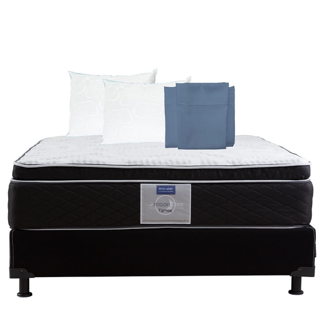 Colchón Queen Size + Box + Sábanas + 2 Almohadas Osos Restonic Tames