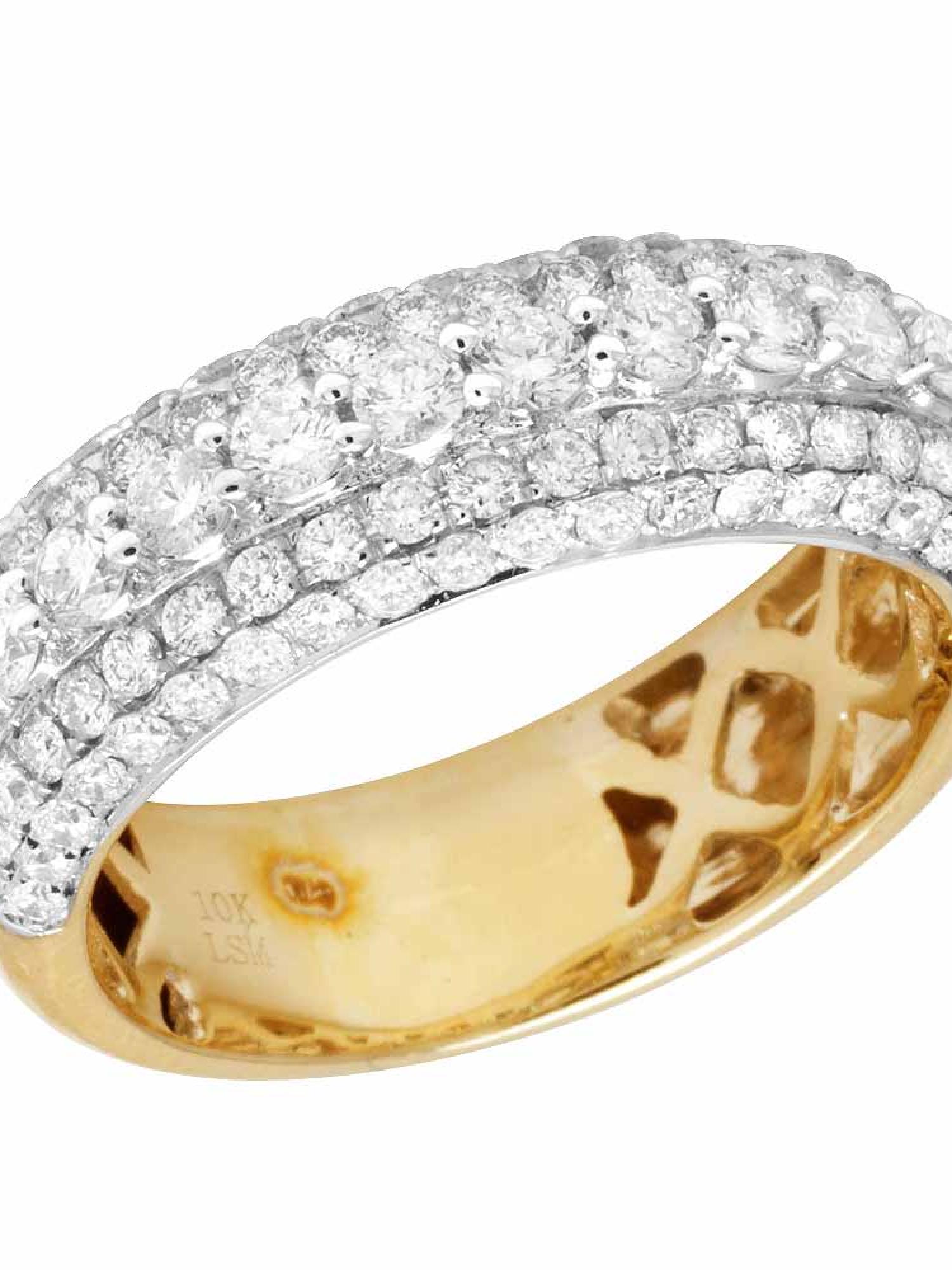 10k Yellow Gold Men's Pave Diamond Ring – 9mm Band, 0.35ct Round Natural Diamonds