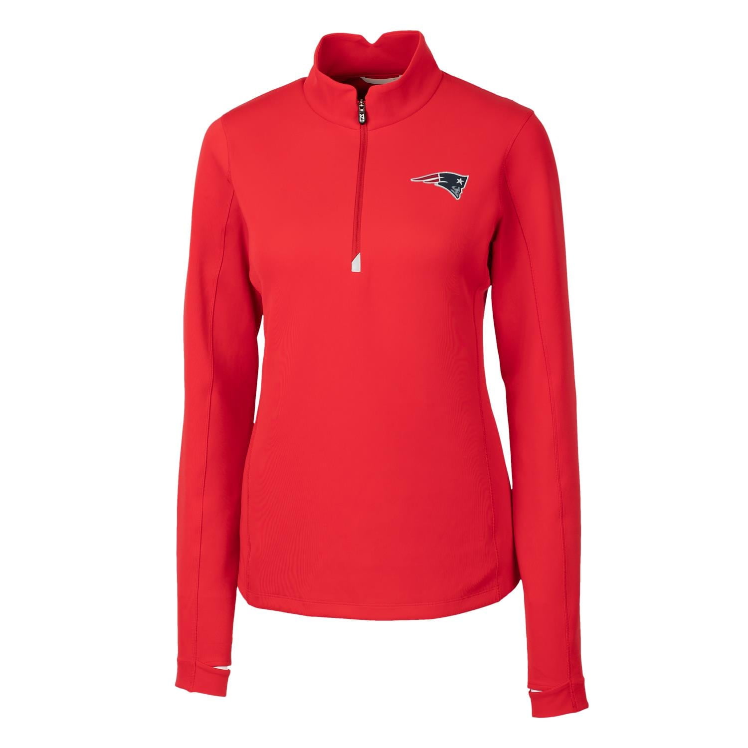 red half zip pullover women's