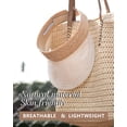 thumbnail image 2 of Chapeau de Soleil pour Femme avec Visière de Protection Solaire, Chapeau de Soleil en Lin pour Femme avec Visière Pliable, Casquette pour Dame, Visière d'Été pour la Plage, Pliable, Retroussez Votre Queue de Cheval, 2 of 5