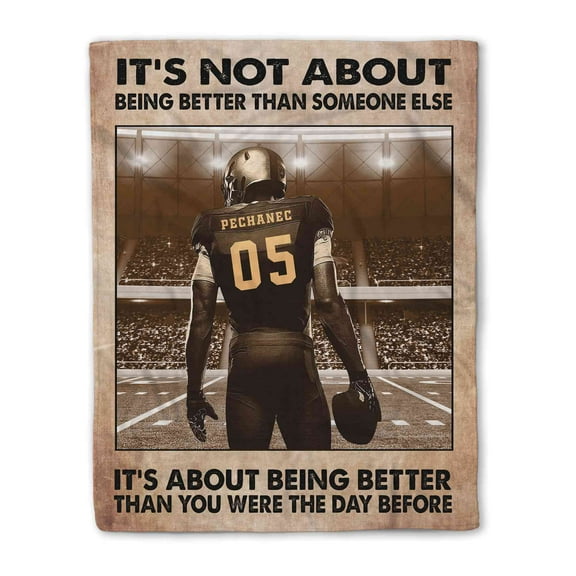 Lazaofficial Personalized Name Blanket, Football Blanket, Football Gifts, Football Blankets For Boys