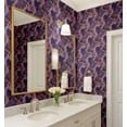 thumbnail image 4 of S4Sassy Removable Nature-Inspired Waterproof Wall Wrap, Textured Finish Wallcover, Modern Bold Roses Contact Paper For Walls, Cabinets, Dresser, Self Adhesive Vinyl Wallpaper Roll - Purple (25"X 120"), 4 of 8