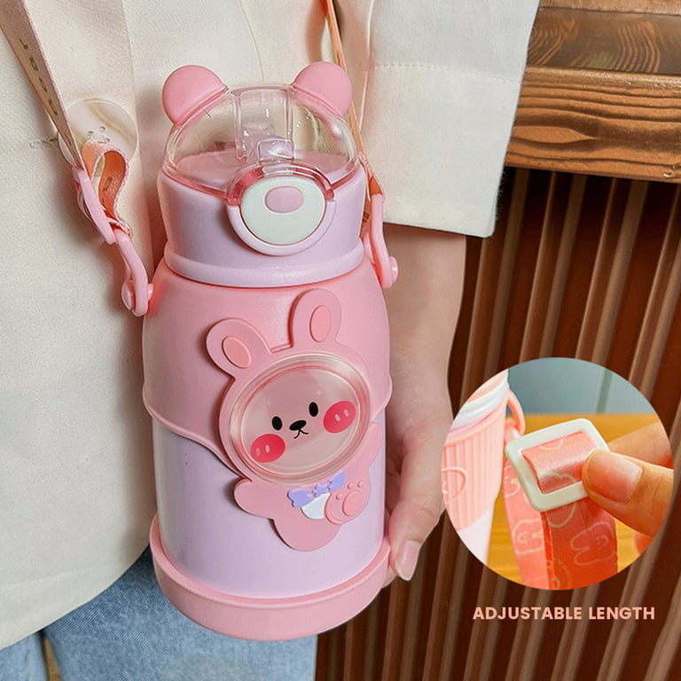 500ML Kids Water Bottle for School Boys Girl Cup With Straw Cute Cartoon  Leakproof Mug Portable Travel Drinking Tumbler