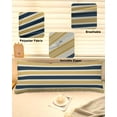 thumbnail image 3 of Yellow Navy Blue Body Pillow Cover, Pillowcase Protectors with Zipper, Breathable Decorative Throw Pillow Case Cover, Farmhouse Ombre Abstract Stripes Pillow Shams for Couch Sofa 20x54Inch, 3 of 8
