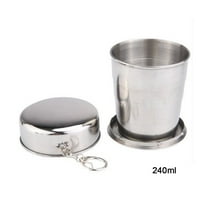 JilgTeok Mobile Retractable Foldable Stainless Steel Cup Portable Foldable,Water,Coffee,Tea, Snacks for Hiking,Camping,Picnic