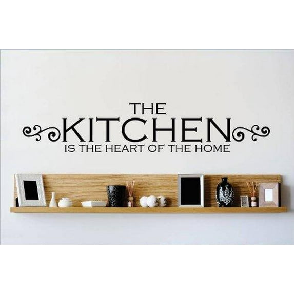 Custom Wall Decal : THE KITCHEN IS THE HEART OF THE Home Family Meal time dinner supper Wall Sticker : 6 X30" -