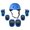 Blue, variant on SUNSIOM Children Roller Skating Protective Gear Helmet Knee Pads Elbow Guard