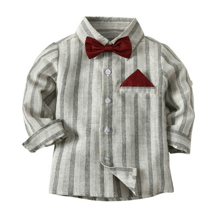 

T Shirt Pants Baby Plaid Boys Trousers Gentleman Top Toddler Set Stripe Kids Boys Outfits&Set