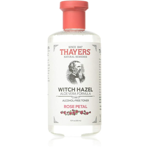 THAYERS Rose Petal Witch Hazel Toner Alcohol Free & Organic Aloe Vera 12oz