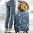 thumbnail image 2 of Blue Soccer Elements Pattern Luggage Cover Fashion Suitcase Cover Baggage Covers Fit 25-28 Inch Luggage (Go Travel), 2 of 5