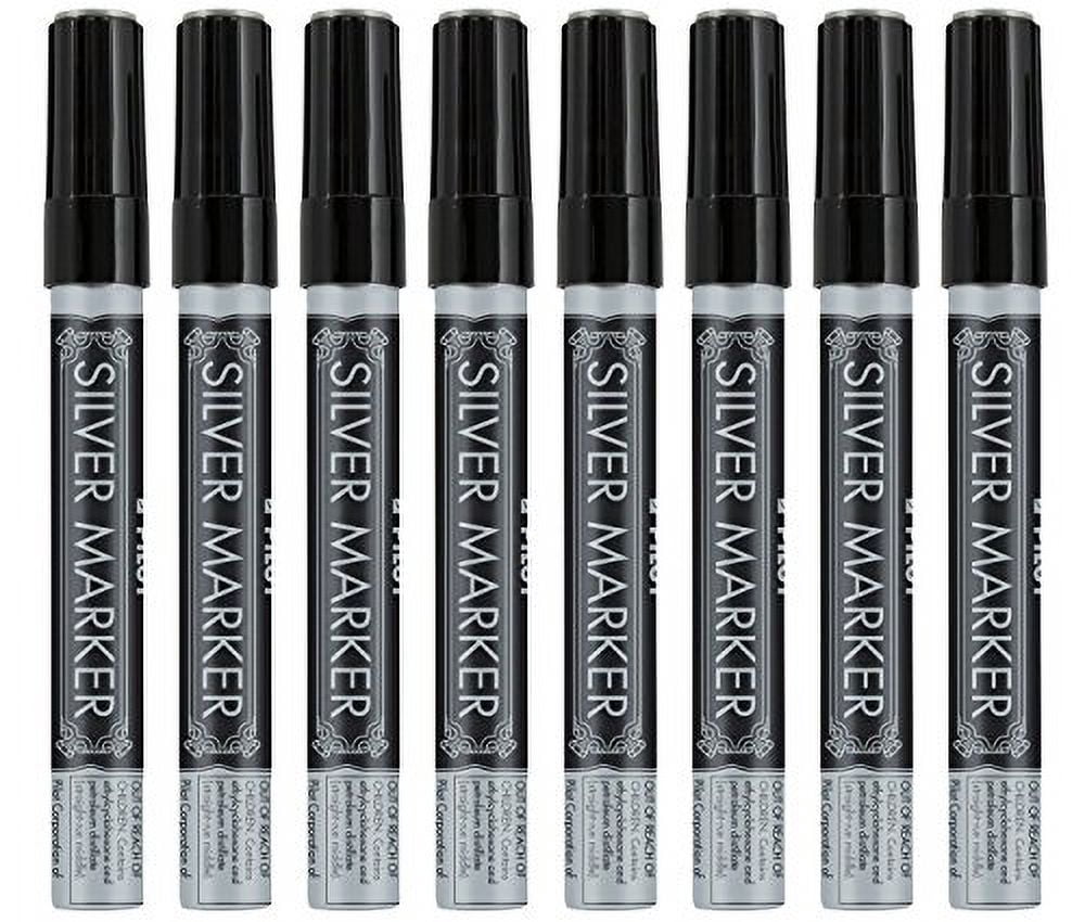 Pilot Silver Metallic Permanent Paint Marker, Medium Point, 8-PACK(41800)
