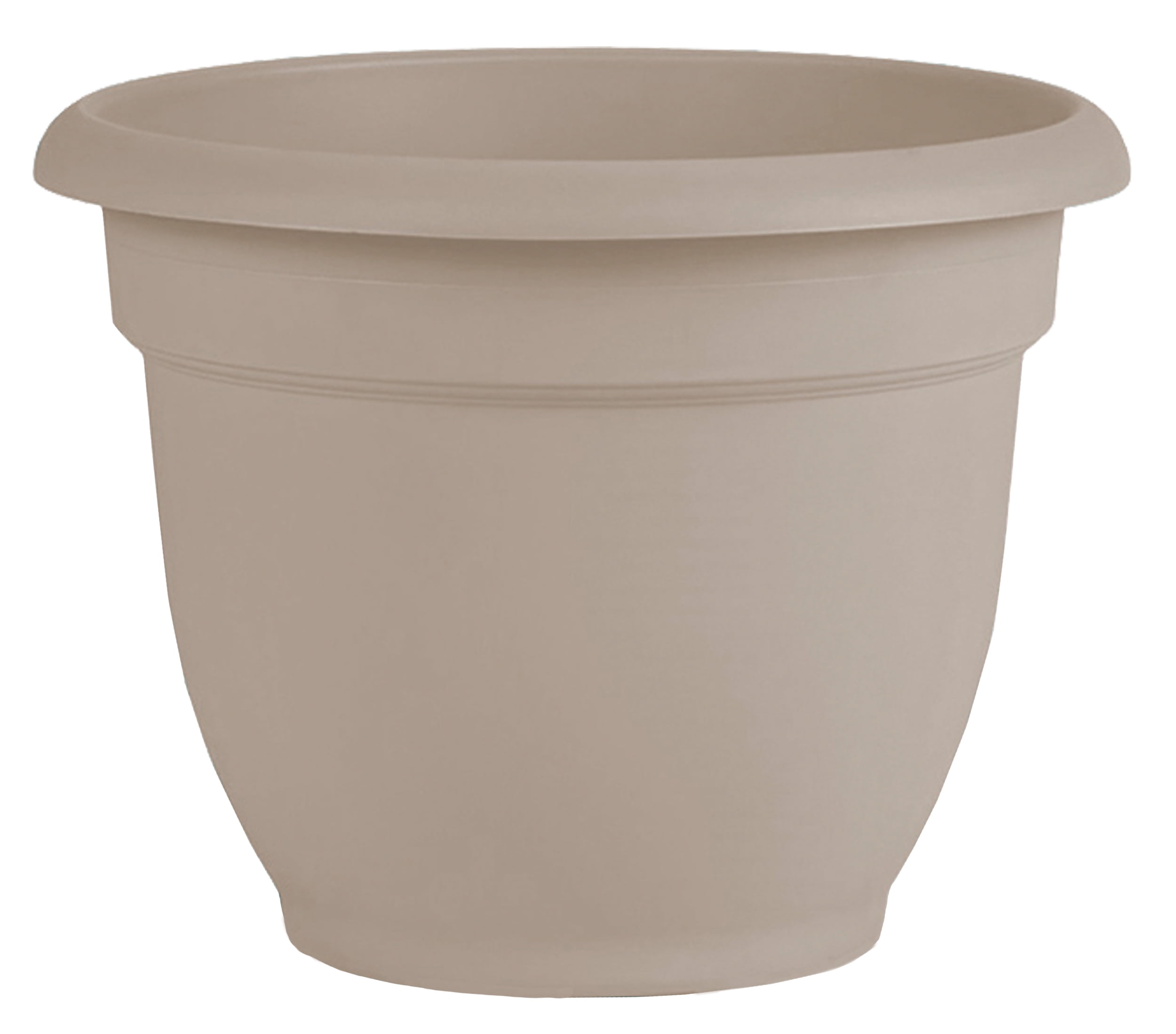Bloem Ariana Self Watering Planter 13 x 10.25 Plastic Round Pebble Stone Beige