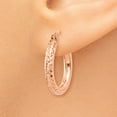 thumbnail image 3 of FB Jewels 14k Rose Gold 3mm Diamond-cut Hoop, 3 of 4