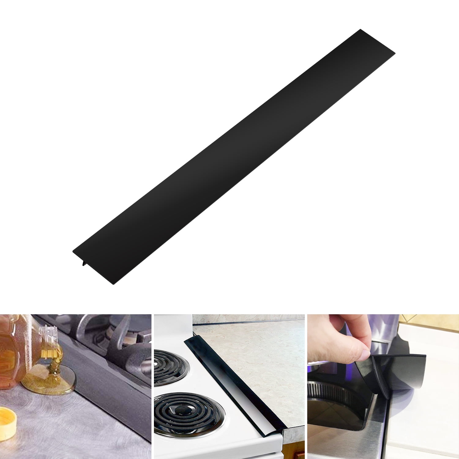 2X Kitchen Cover Filler Strip Oven Guard Stove Counter Silicone Gap Spill Seal S 