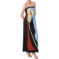 thumbnail image 4 of Mevireiy Women Strapless Tube Dress Abstract Printed Flowy Off Shoulder Y2K Beach Bandeau Dresses, 4 of 7