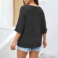 thumbnail image 4 of Women's Plus Size Lightweight Cardigan, V Neck Short Sleeve Solid Color Knit Shirt, Versatile Summer Cover Up for Office or Lounge, Black - XL, 4 of 5